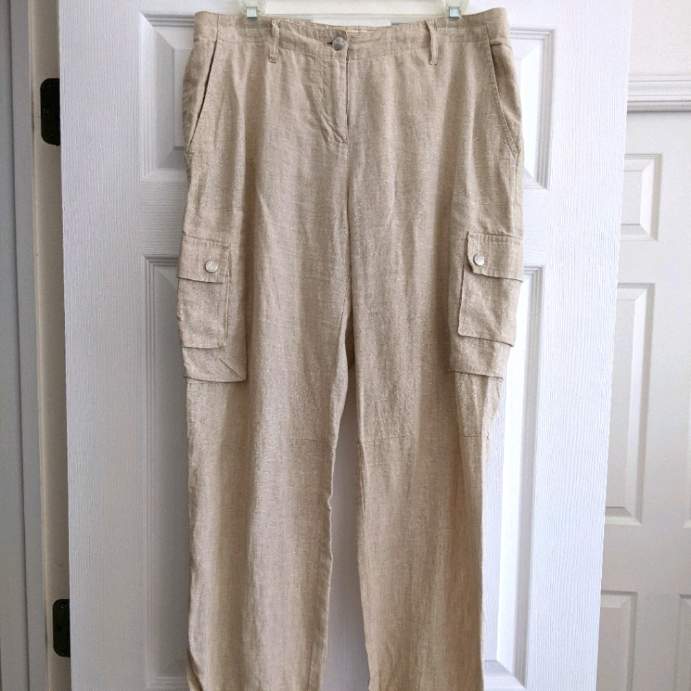 Michael Kors linen casual cargo pants